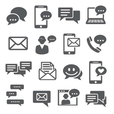Message icons set on whiteのイラスト素材