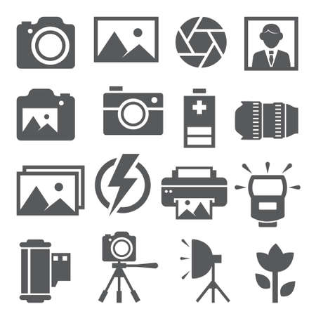 Photo icons set on whiteのイラスト素材