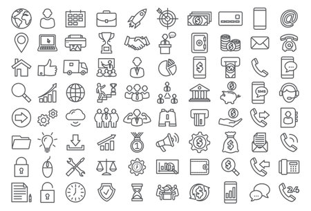 Vector set line icons Iconsのイラスト素材