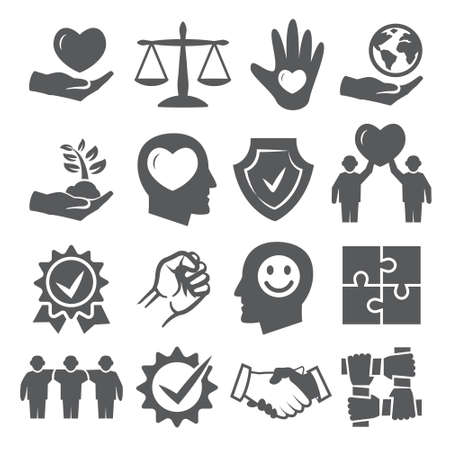 Honesty and integrity icons onのイラスト素材