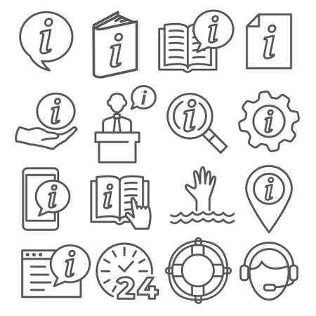 Information line icons set onのイラスト素材