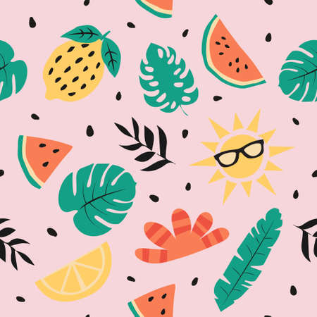 Summer seamless pattern. Summer vectorのイラスト素材