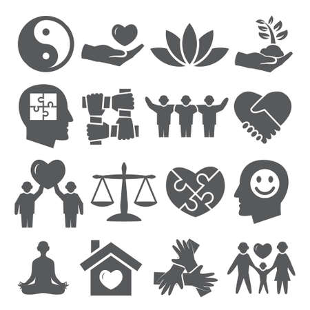 Harmony icons set on whiteのイラスト素材