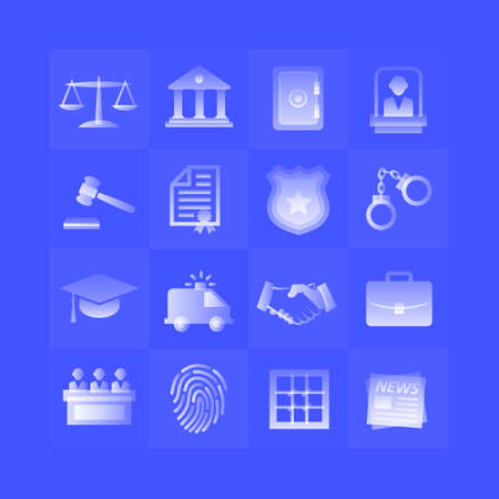 Law gradient icons set onの写真素材