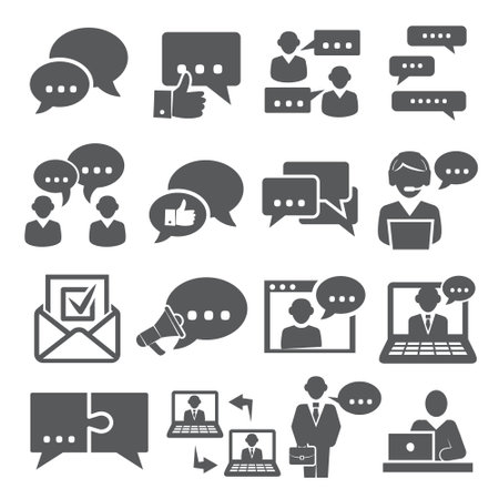 Communication icons set on whiteのイラスト素材