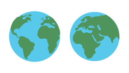 World Globe Maps on whiteのイラスト素材