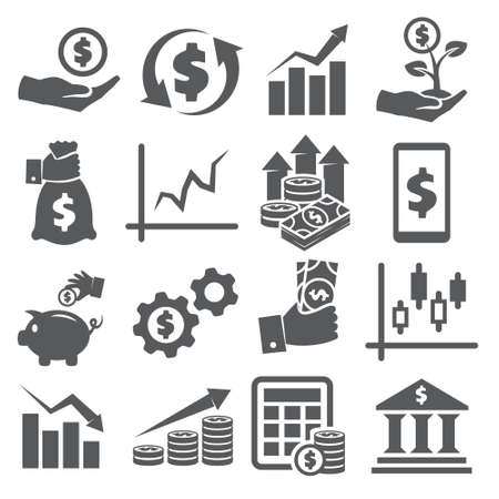 Investment icons set on whiteのイラスト素材