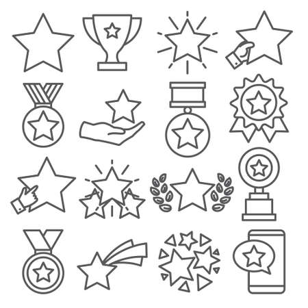 Star line icons set onのイラスト素材