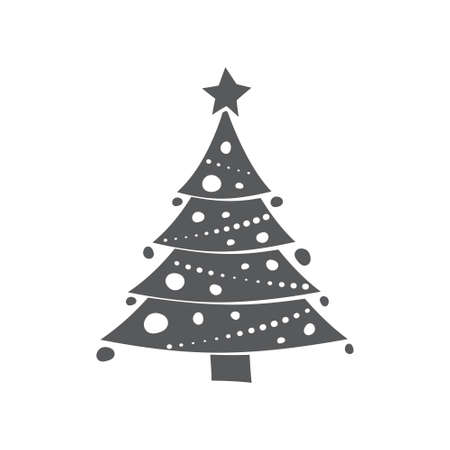 Christmas tree on white backgroundのイラスト素材