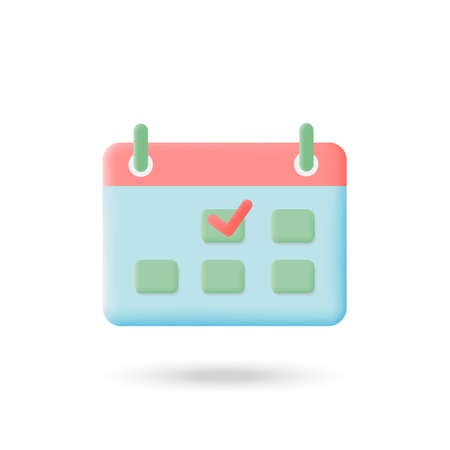 Calendar icon. 3d illustration onのイラスト素材