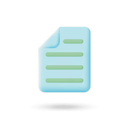 Document icon. 3d illustration onのイラスト素材