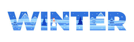 Winter Illustration in the doubleのイラスト素材