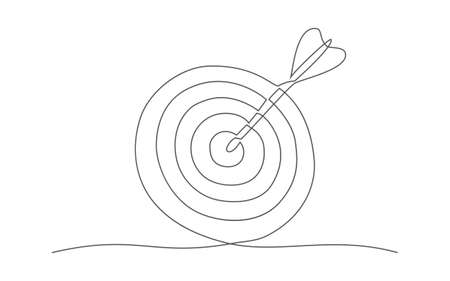 Target. One line drawing. Vectorのイラスト素材