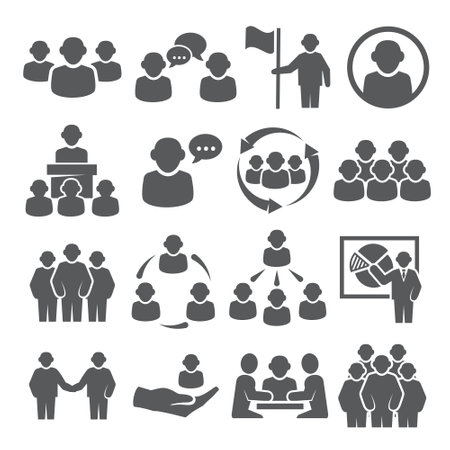 People icons set on whiteのイラスト素材