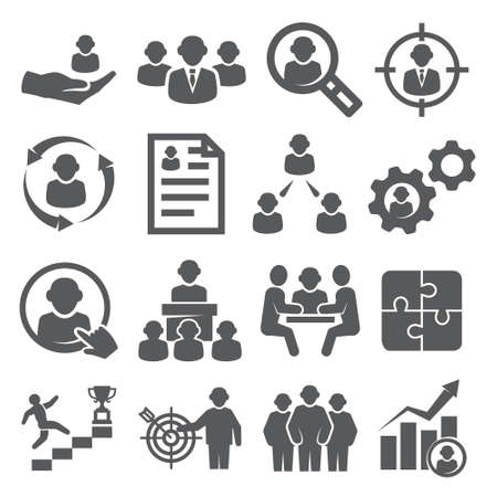 Employee icons set on whiteのイラスト素材