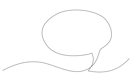 Speech bubble. One line drawingのイラスト素材