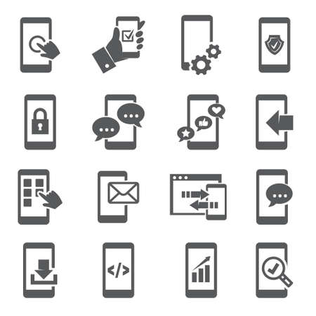 Mobile apps icons set onのイラスト素材