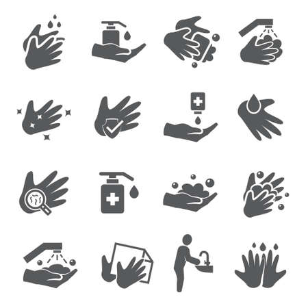 Hand washing icons set onのイラスト素材