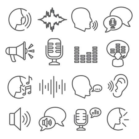 Voice line icons setのイラスト素材
