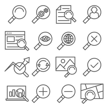 Search line icons set onのイラスト素材