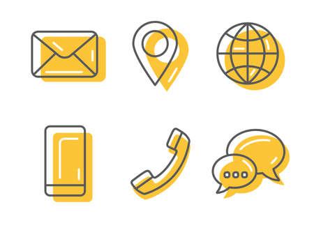 Contact icons set on whiteのイラスト素材