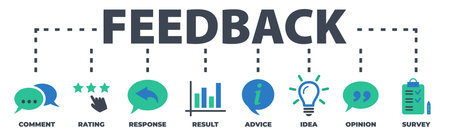 FEEDBACK Concept with iconsのイラスト素材