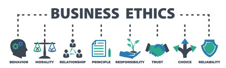 Business Ethics. Concept with iconsのイラスト素材