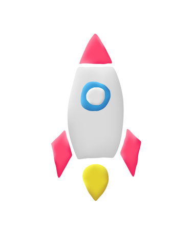 3d Rocket vector icon. Concept for spaceship and startup. Business, space, rocket icon.のイラスト素材