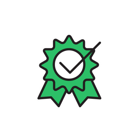 Approved icon on white backgroundのイラスト素材