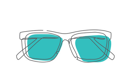 Glasses One line drawing on white backgroundのイラスト素材