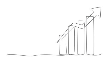 Profit One line drawing isolated on whiteのイラスト素材