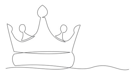 Crown One line drawing isolated on whiteのイラスト素材