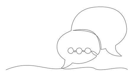 Communication One line drawing isolated on whiteのイラスト素材