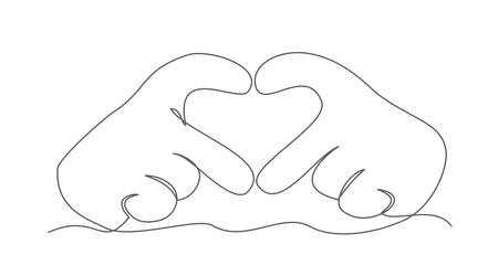 Valentine Day One line drawing isolated onのイラスト素材