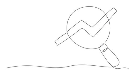 Analysis One line drawing isolated on whiteのイラスト素材