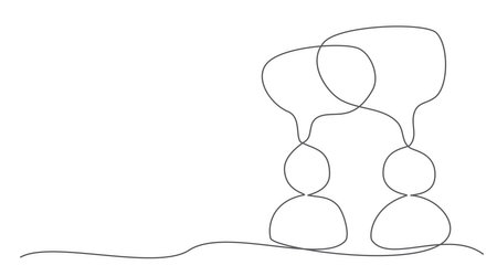 Dialog One line drawing isolated on whiteのイラスト素材