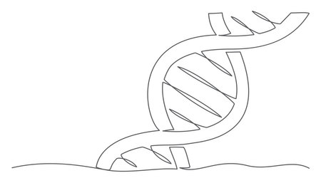 DNA One line drawing on white backgroundのイラスト素材