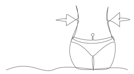 Diet One line drawing on white backgroundのイラスト素材
