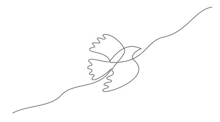 Bird One line drawing on white backgroundのイラスト素材