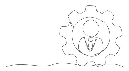 Experience One line drawing on white backgroundのイラスト素材