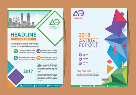 Business Brochure Background Design Template, Layout, Poster, Magazine, Annual Report, Book, Booklet with Building Image. Size Vector Design illustrationの写真素材