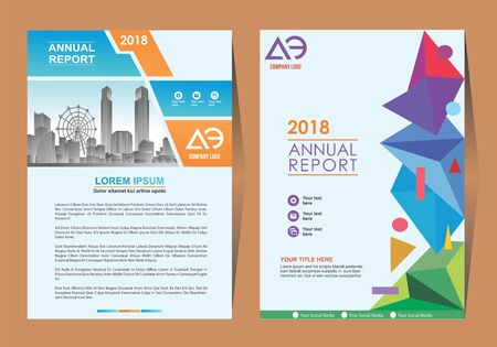 Business Brochure Background Design Template, Layout, Poster, Magazine, Annual Report, Book, Booklet with Building Image. Size Vector Design illustrationの写真素材