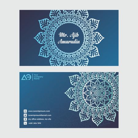 name card with mandala ornamentの写真素材