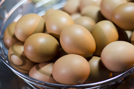 Eggs in the basket prepare for cookingの写真素材