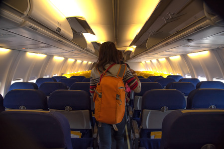 passenger of the aircraft ready to enter to the terminal of the airport, after the aircraft arrived...