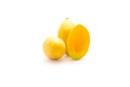 Fresh plango or marian plum on white background. summer fruit concept.の写真素材