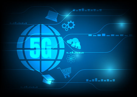 Business and technology concept. 5G networks and high-speed internet for communication, education,...