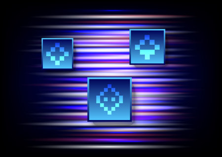 NFT non-fungible tokens concept. Cryptocurrency, blockchain, unique digital item on light ray background. Crypto art and digital assets in the future.のイラスト素材