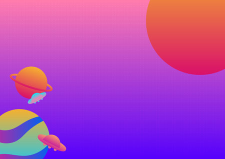 Metaverse or Virtual reality concept. Space or galaxy with a planet on black background.