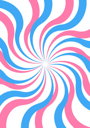 Pink and blue colors swirling on a white background. Geometric spiral abstract wallpaper.のイラスト素材